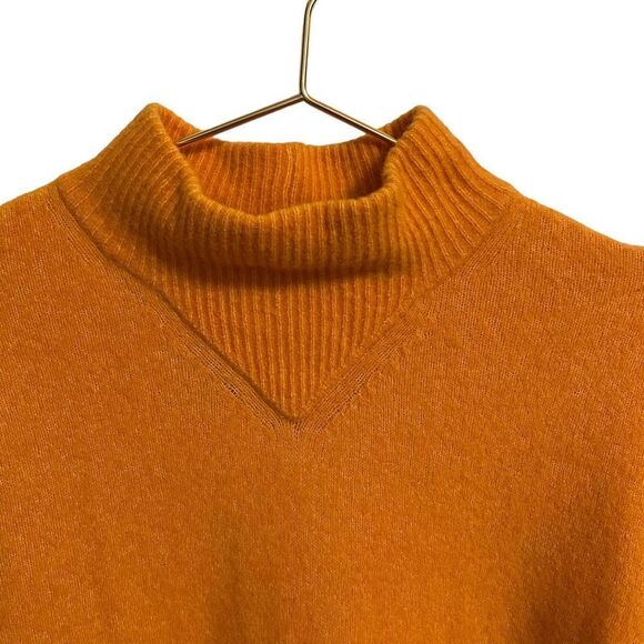 EVERLANE Orange Wool Yak Hair Blend Turtleneck Sweater Size XS - Picture 2 of 8